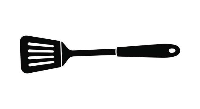 Black spatula silhouette kitchen utensil for cooking and food preparation silhouette