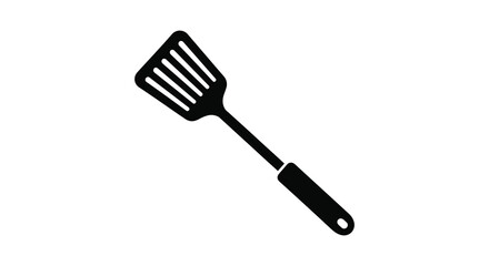 Slotted spatula kitchen utensil for cooking and serving food silhouette