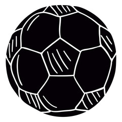 Obraz premium Soccer ball hand drawn symbol black