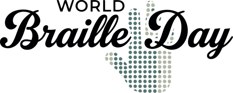 World braille day celebration with elegant typography and a subtle map of the world representing global accessibility - Powered by Adobe
