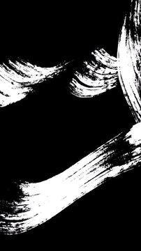 4K Alpha Ink Stroke Animation &mdash; Vertical Grunge Brush Overlay