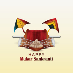 Happy makar sankranti celebration greeting card