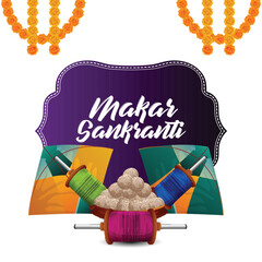 Happy makar sankranti celebration greeting card