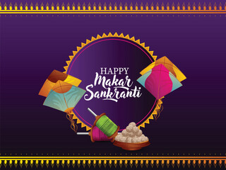 Happy makar sankranti creative colorful kites