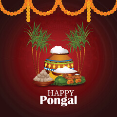Happy pongal south indian festival background