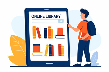 Online Digital Library Vector