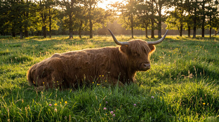 highland cow in a pasture
