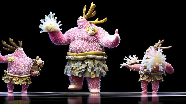 Fantasy Characters Sculpture Art: Creative Whimsical Odd Creatures with Abstract Unique Designs and Vibrant Gradient Colors