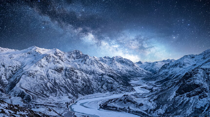 snow covered mountains