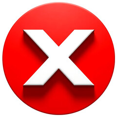 Obraz premium Bold white letter x on a red circle background