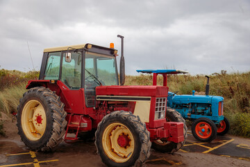 Beach Tractors for launching and retrieving boats, Beadnall, Northumberland, September 2025