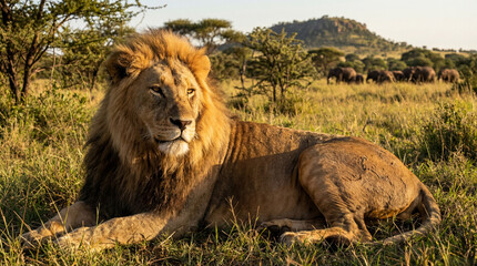 male lion in the savannah