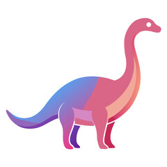 Colorful gradient brontosaurus dinosaur illustration
