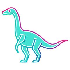 Stylized dinosaur illustration with gradient colors