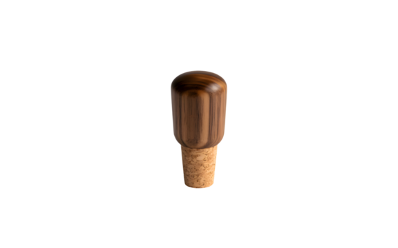 Chocolate covered ice cream cone handle isolated on transparent background