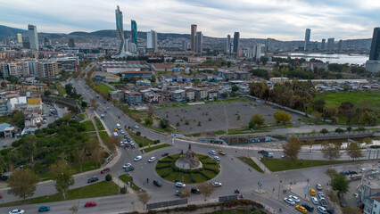 Izmir - Turkey 06 November 2025, Drone photo of Smyrna square