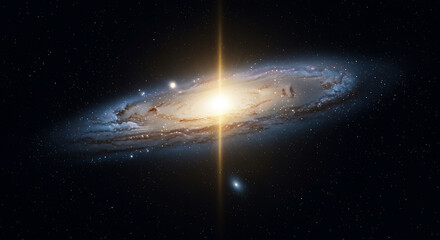 Magnificent Spiral Galaxy Shining Brightly in the Vast Expanse of Space