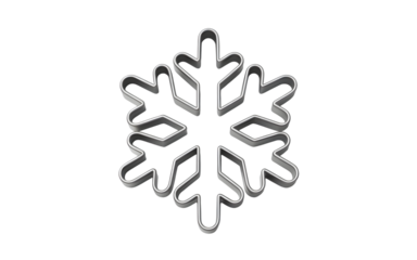 Metal snowflake cookie cutter isolated on transparent background