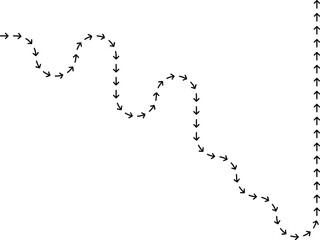 Dotted arrow design tracing a loose gesture path with a free curved directional movement.