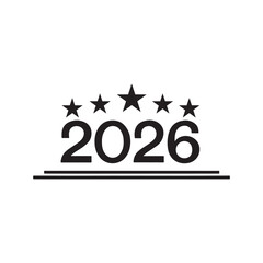 2026 Minimal style text icon silhouette.