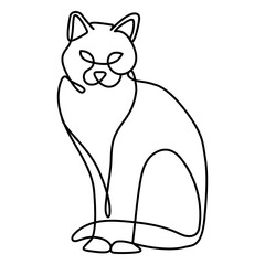 Cat pet line drawing