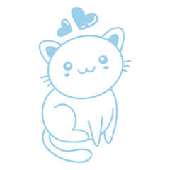 Cute cat hearts design