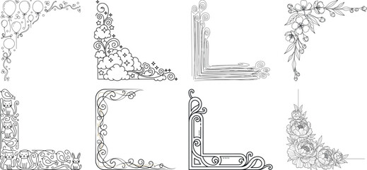 Massive Vector Corner Frames Mega Bundle | Ultimate Collection of Vintage, Floral, Art Deco, Celestial, and Royal Ornament Borders