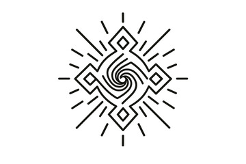 Radiant Geometric Expansion. Line style icons of a visionary artwork increasing drive: radiant pattern expanding through