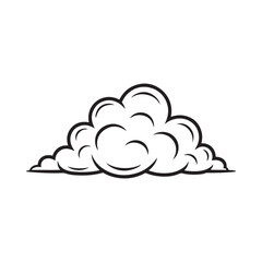 Stylized Cloud Icon on White Background