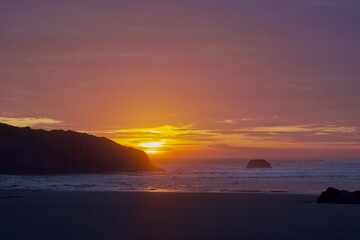 Obraz premium Sunset on the Beach Oregon