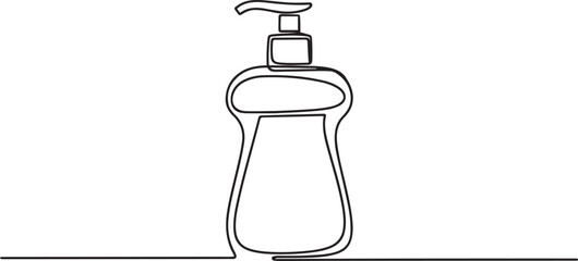 Mouthwash in one continuous line. One line drawing, minimalism. Vector illustration, outline simple style. one line Icon drawing