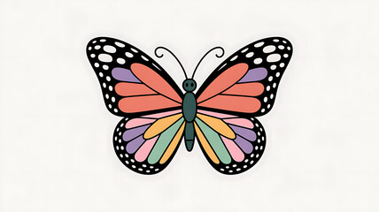Fototapeta premium Vibrant butterfly art illustration for kids' design projects
