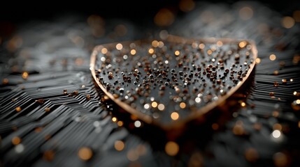 Visualizing advanced cybersecurity a protective shield with sparkling data elements on a dark digital landscape