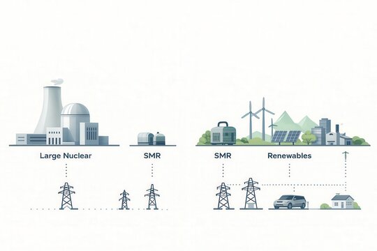 Energy Evolution and Comparison of Large Nuclear versus Small Modular Reactors and Renewable Technologies Demonstrating Future Energy Solutions
