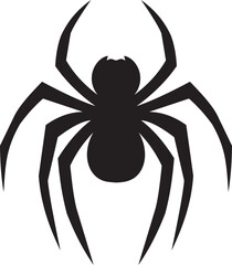 Spider silhouettes vector icon. Scary spider species and poses. Creepy arachnid icon for Halloween design. Black insect illustration isolated on transparent background.