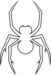 Spider vector illustration icon. Scary spider species and poses. Creepy arachnid icon for Halloween design. Black insect illustration isolated on transparent background.