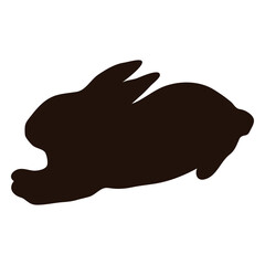 Animal rabbit lying down silhouette