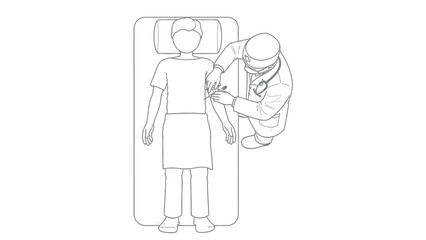 Doctor Giving Injection to Patient Line Art 95eeab074f696c285e448941c3745947dr