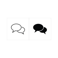 Speech bubble icon in outline and solid style vector illustration on white background