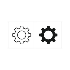 gear icon on metal internet button