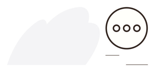 Three dots within a circle suggesting typing, messaging, or communication. Ideal for chat, dialogue, conversation, social interaction, digital connectivity, teamwork simple flat metaphor