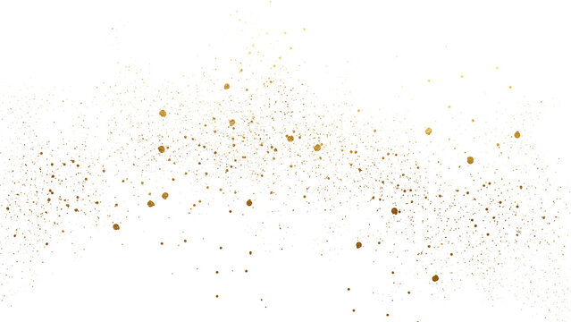 gold sparkles dust particles on transparent background