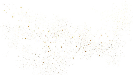 gold sparkles dust particles on transparent background