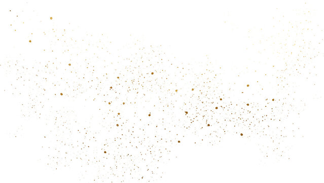 gold sparkles dust particles on transparent background