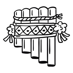 Pan flute instrument stroke © Vexels