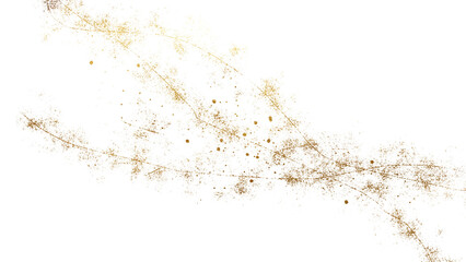 gold glitter sparkles dust particles on transparent background