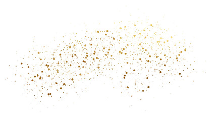 gold sparkles dust particles on transparent background