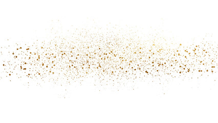 gold sparkles dust particles on transparent background