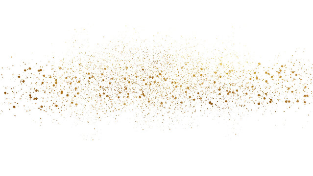 gold sparkles dust particles on transparent background