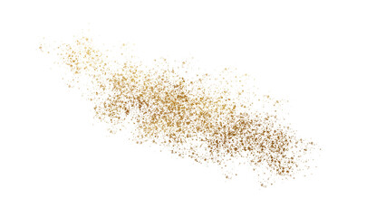 gold glitter sparkles dust particles on transparent background